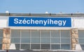 Szechenyihegy sign at Szechenyihegy station of Childrens Railway in Budapest, Hungary